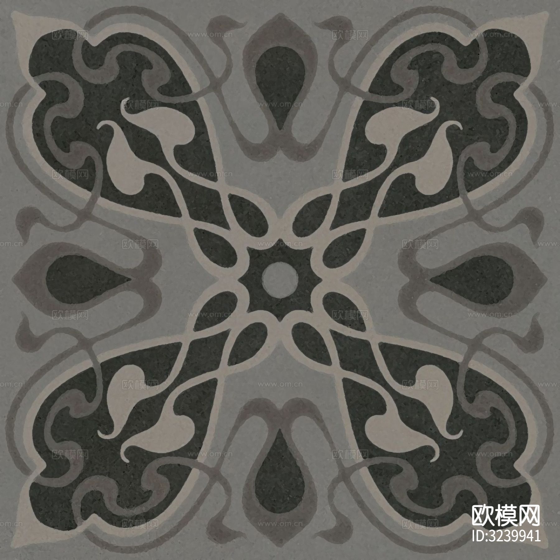 黑色现代简约花砖贴图下载