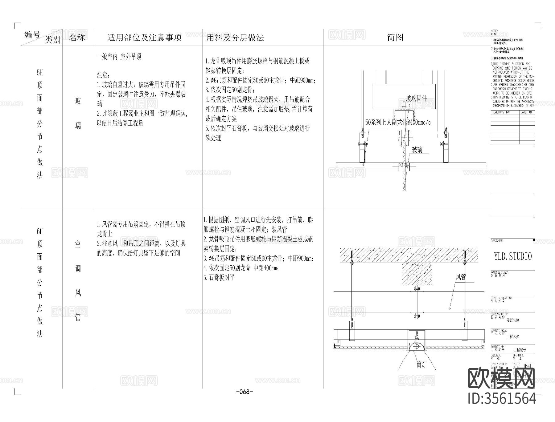 顶面cad大样图下载（渲染图3）