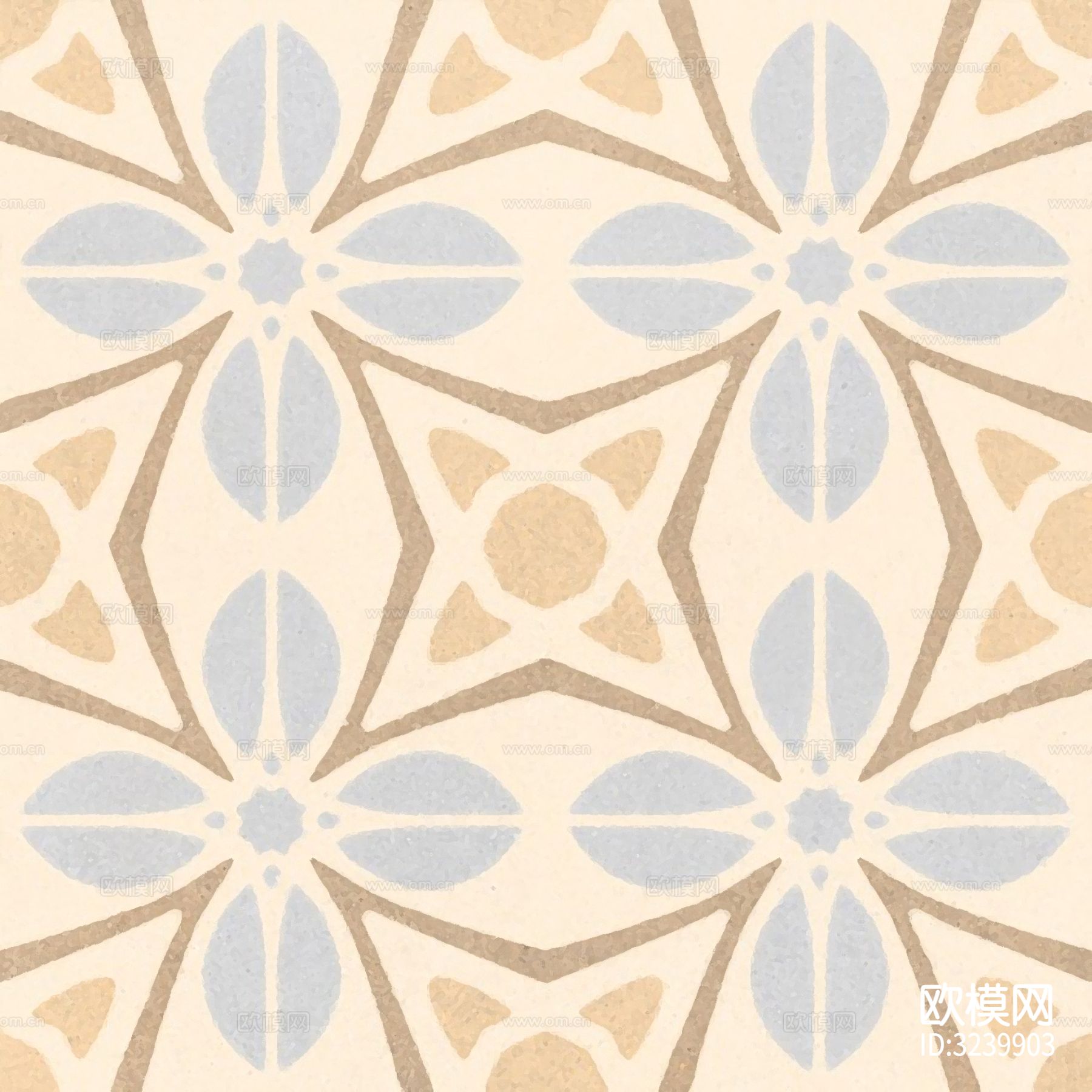 米色现代简约花砖贴图下载