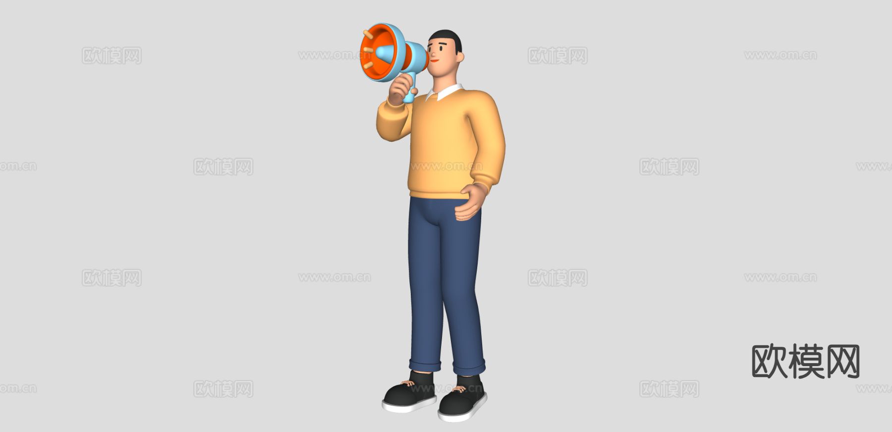 动漫人物 卡通角色su模型下载（渲染图1）