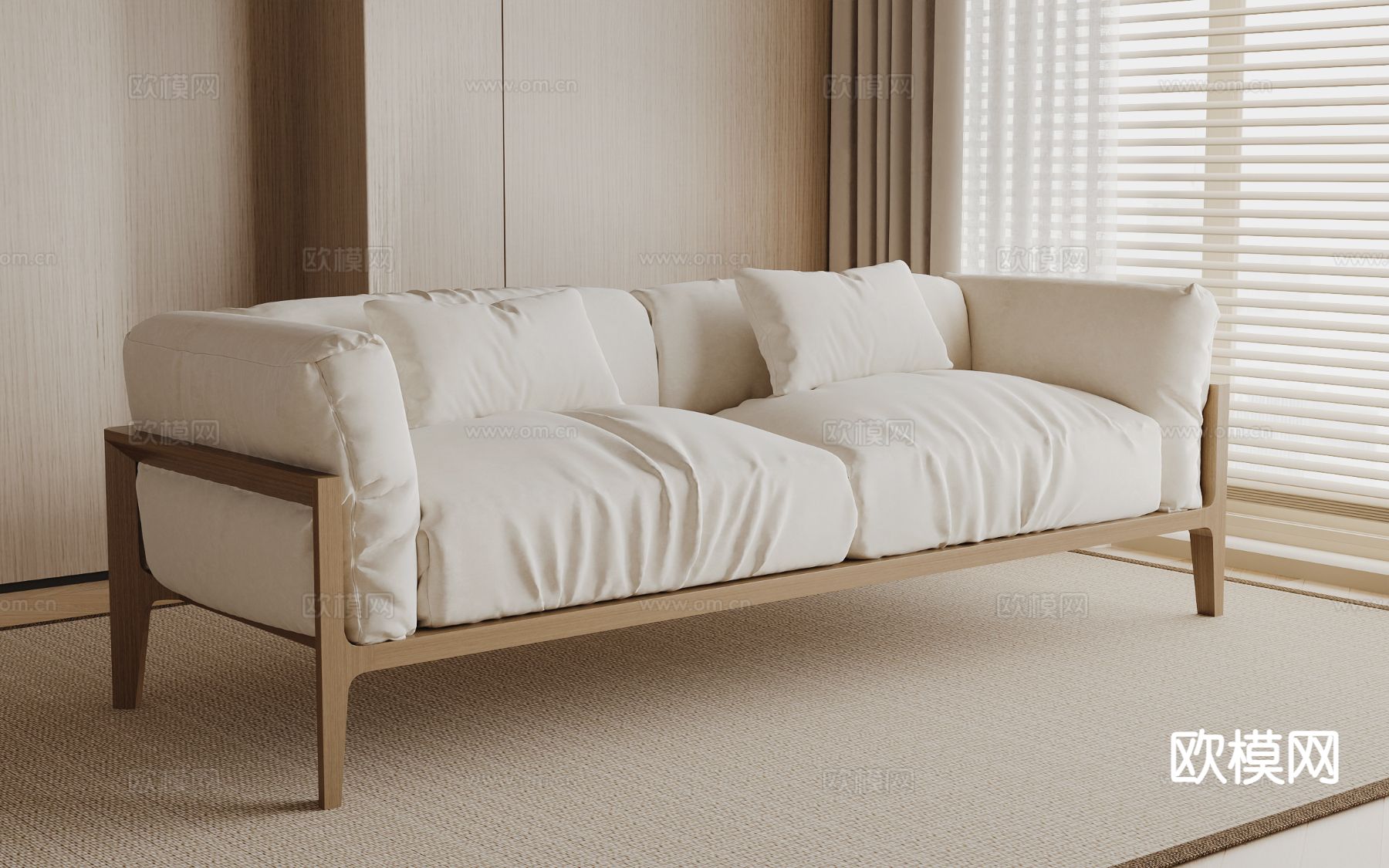 双人沙发 软体沙发su模型下载（渲染图2）