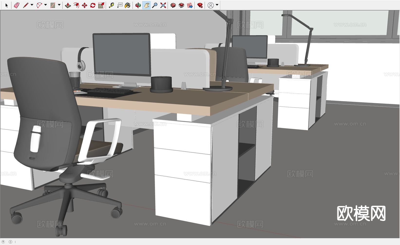 现代办公室 档案室su模型下载（渲染图1）