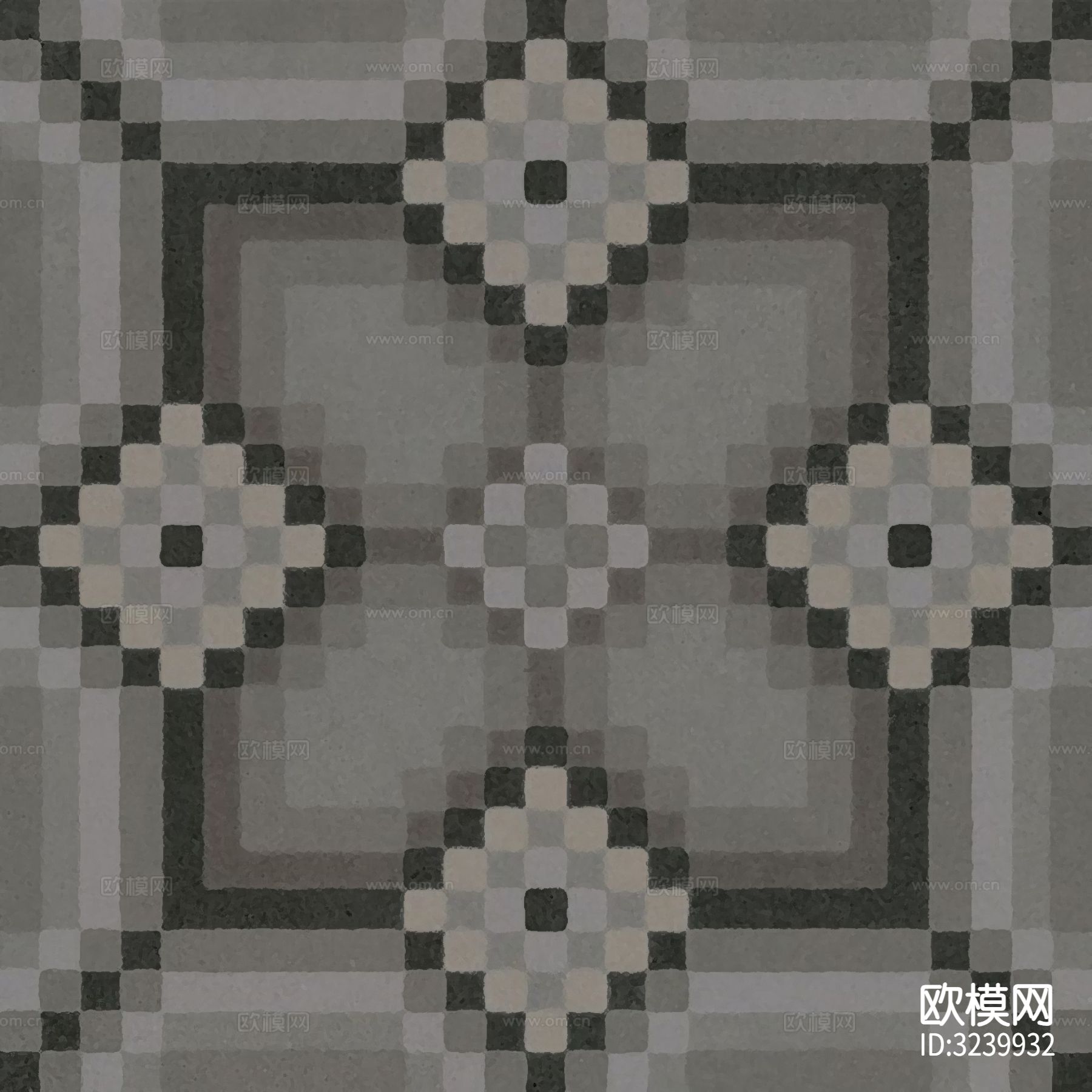 黑色现代简约花砖贴图下载