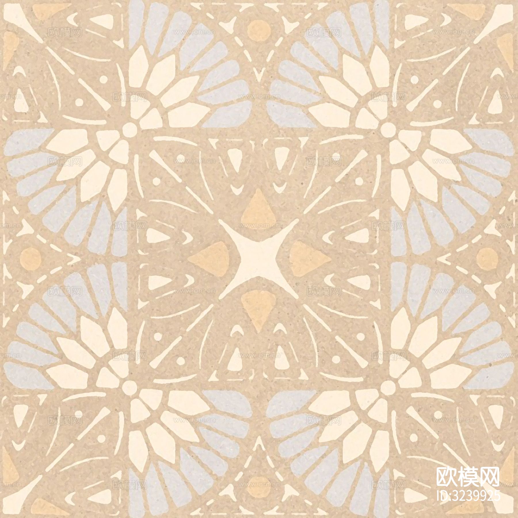 米色现代简约花砖贴图下载