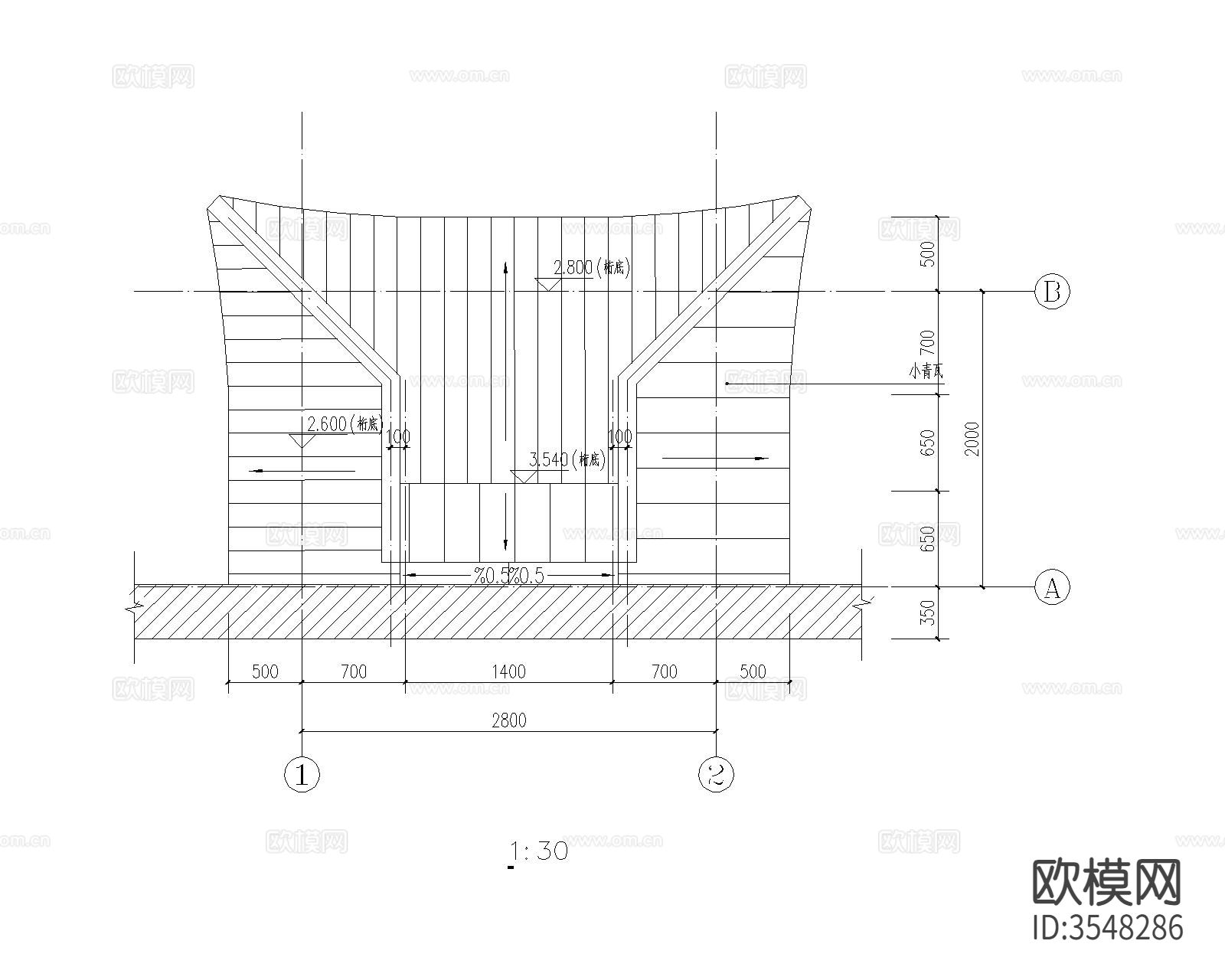半亭伴廊 园艺亭子CAD施工图下载（渲染图2）