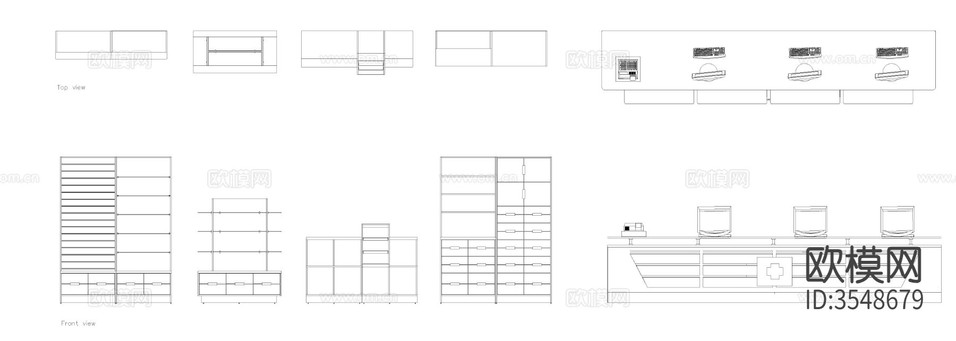 藥房家具CAD圖庫下載(渲染圖1)
