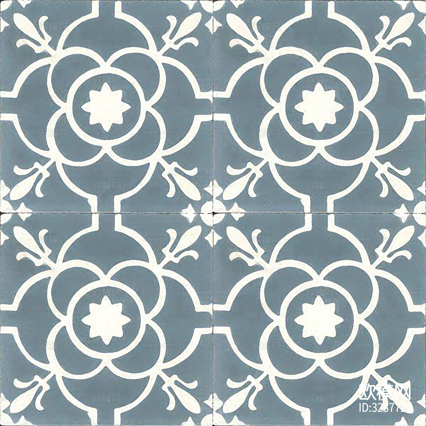 绿色现代简约花砖贴图下载