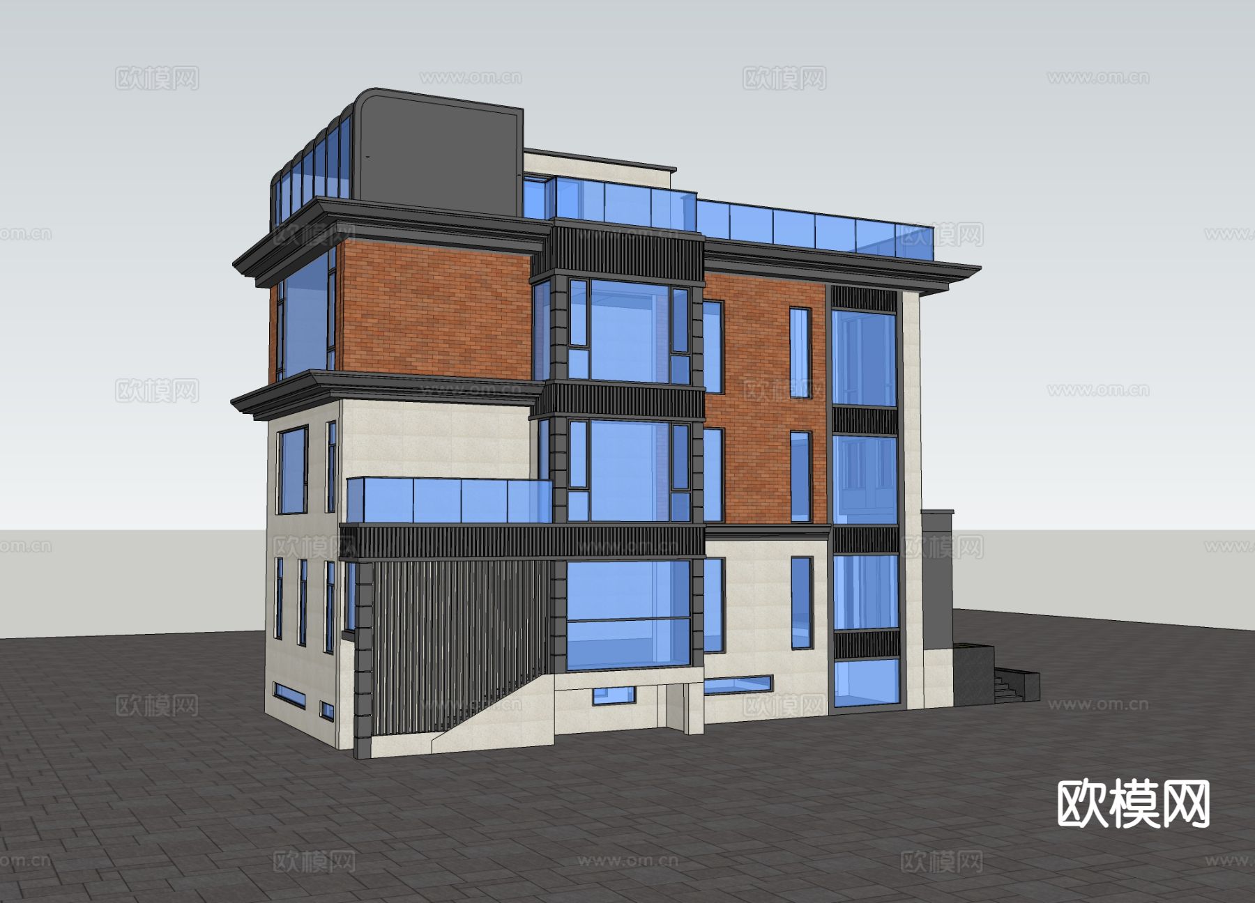 独栋别墅外观su模型