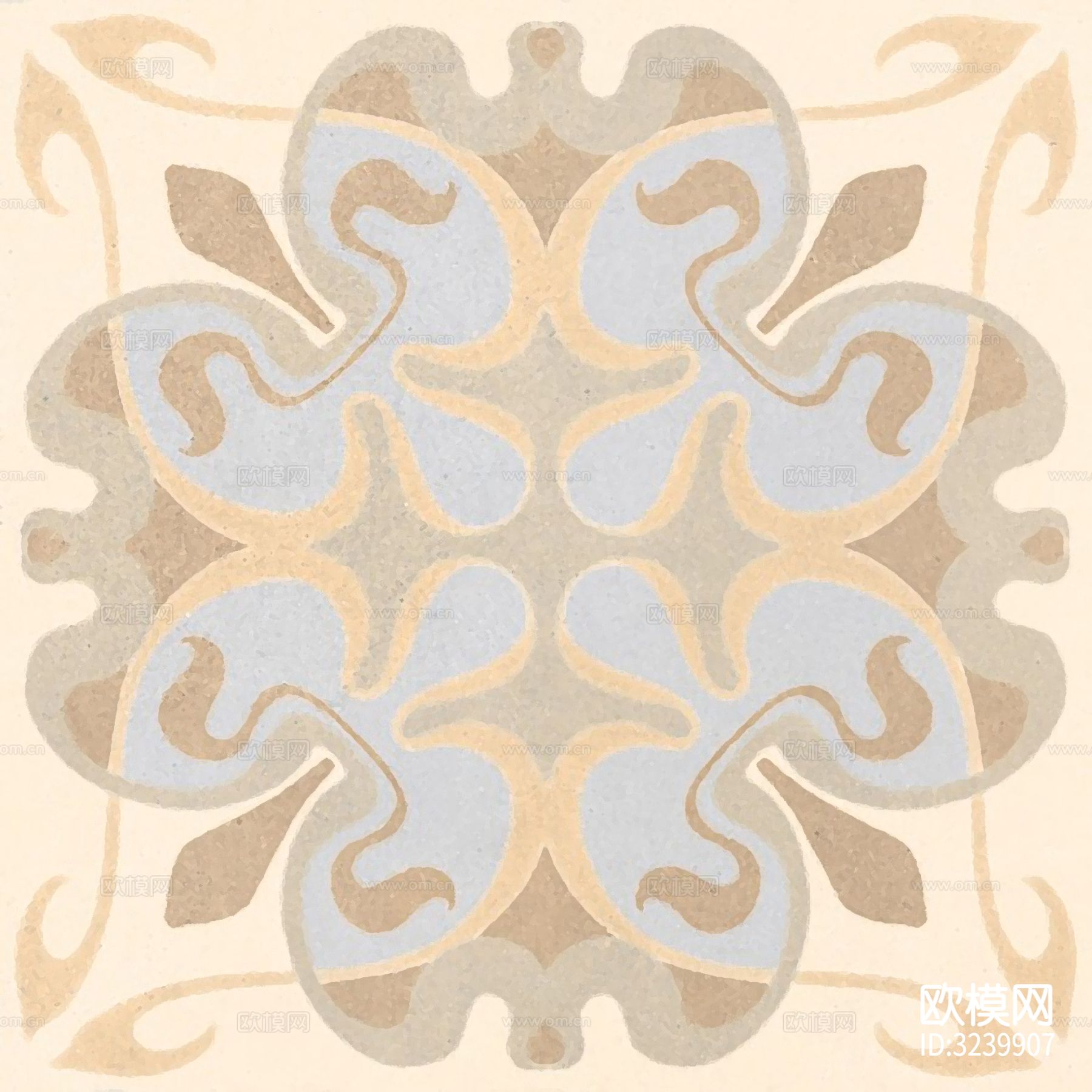 米色现代简约花砖贴图下载