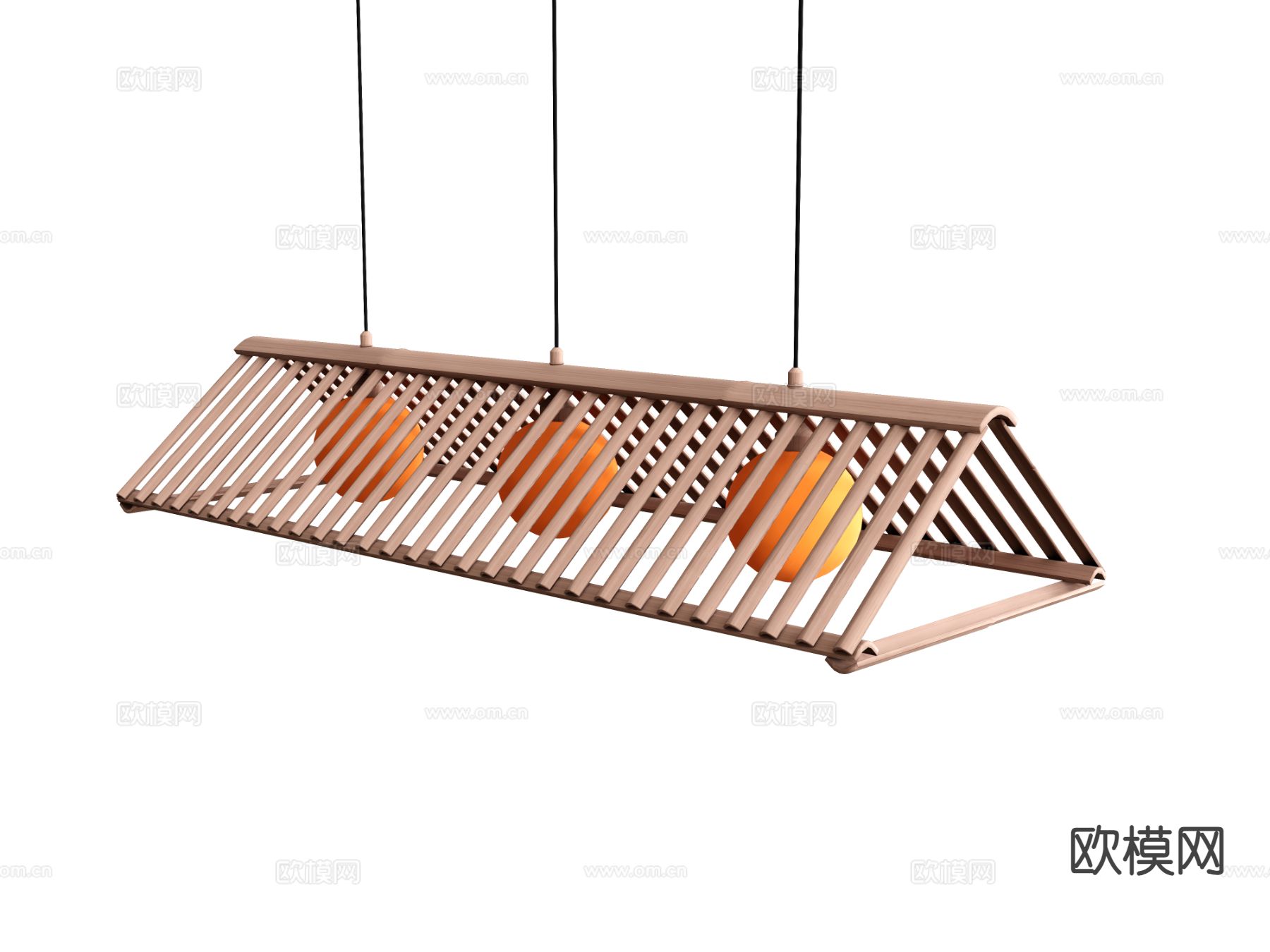 原木风吊灯 创意吊灯 艺术吊灯su模型下载（渲染图2）