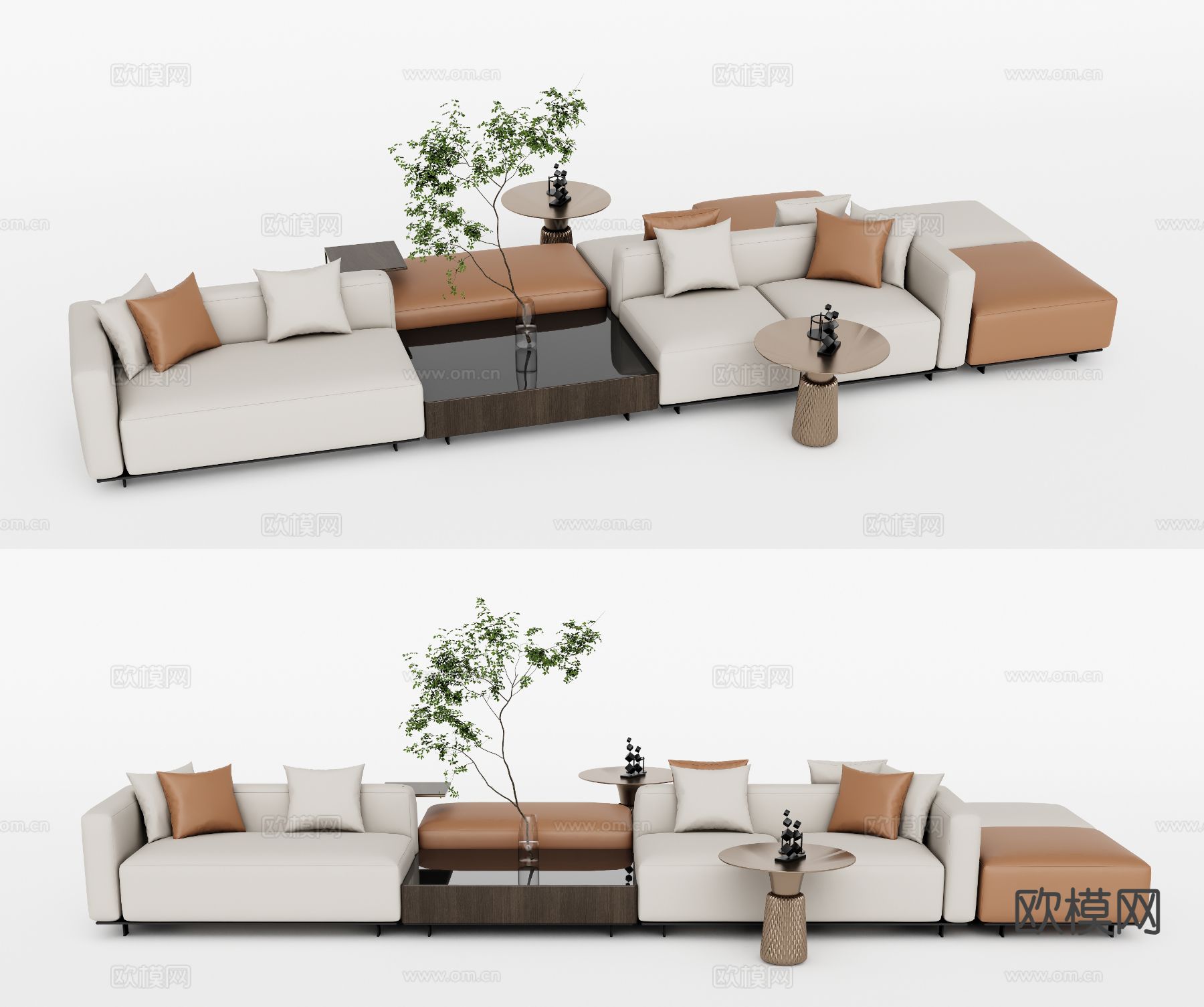 现代休闲沙发su模型下载（渲染图2）