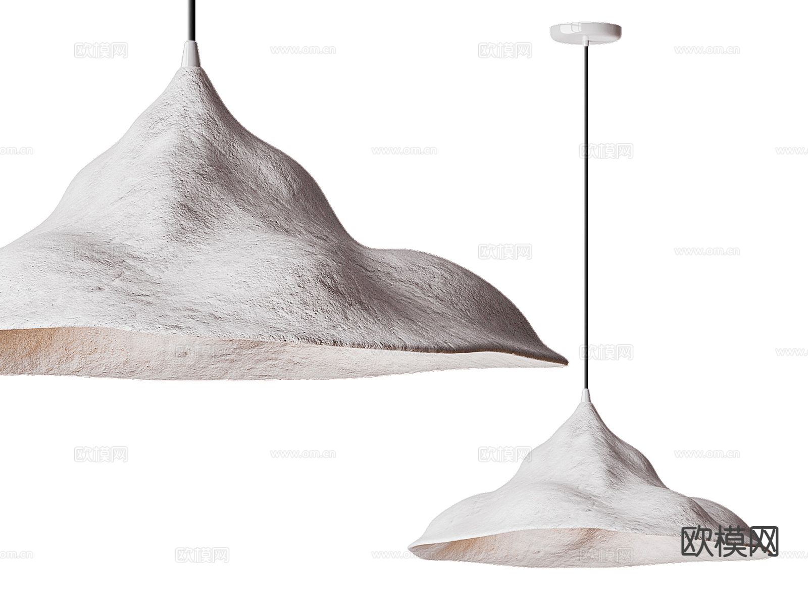 侘寂风泥土漆吊灯su模型下载（渲染图2）