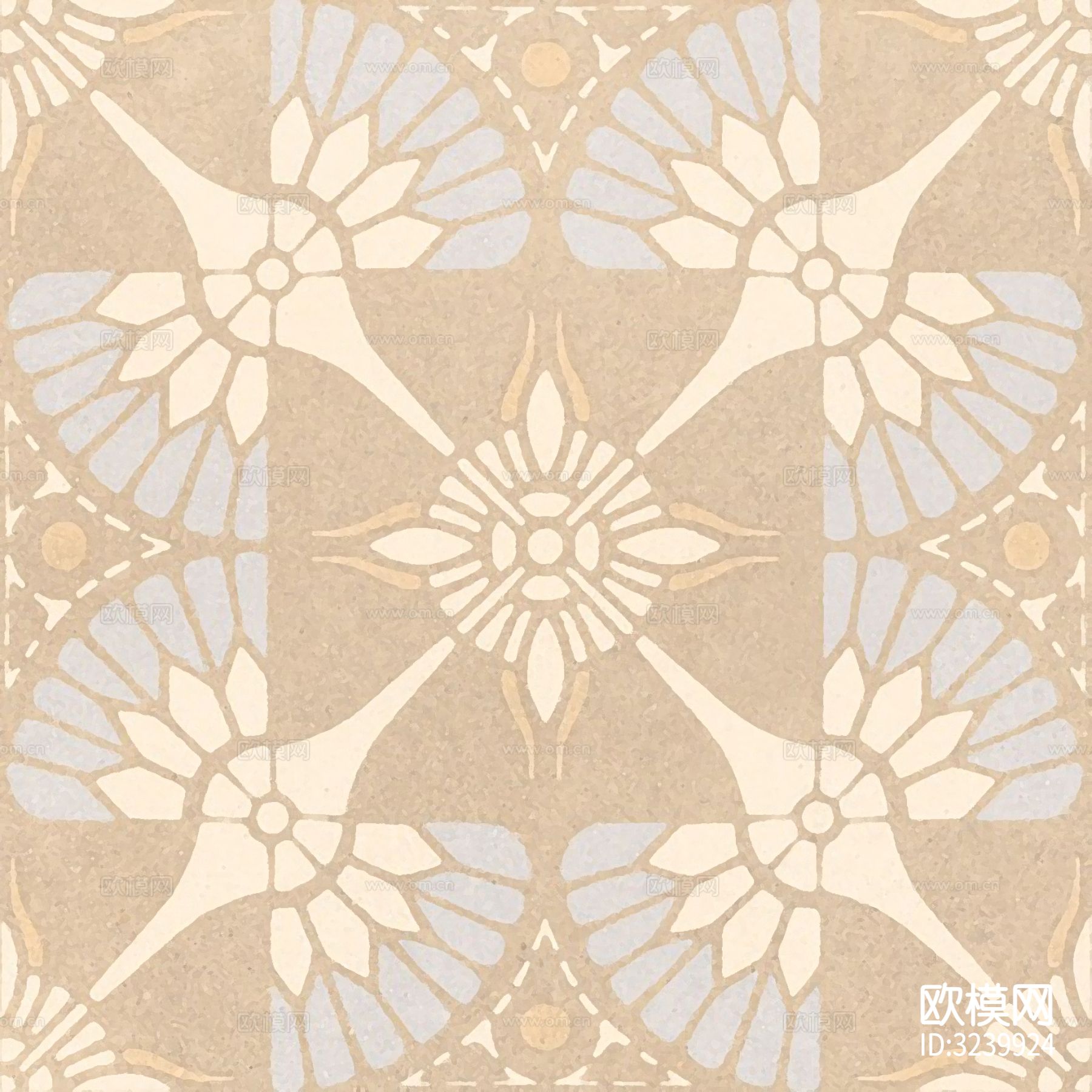 米色现代简约花砖贴图下载