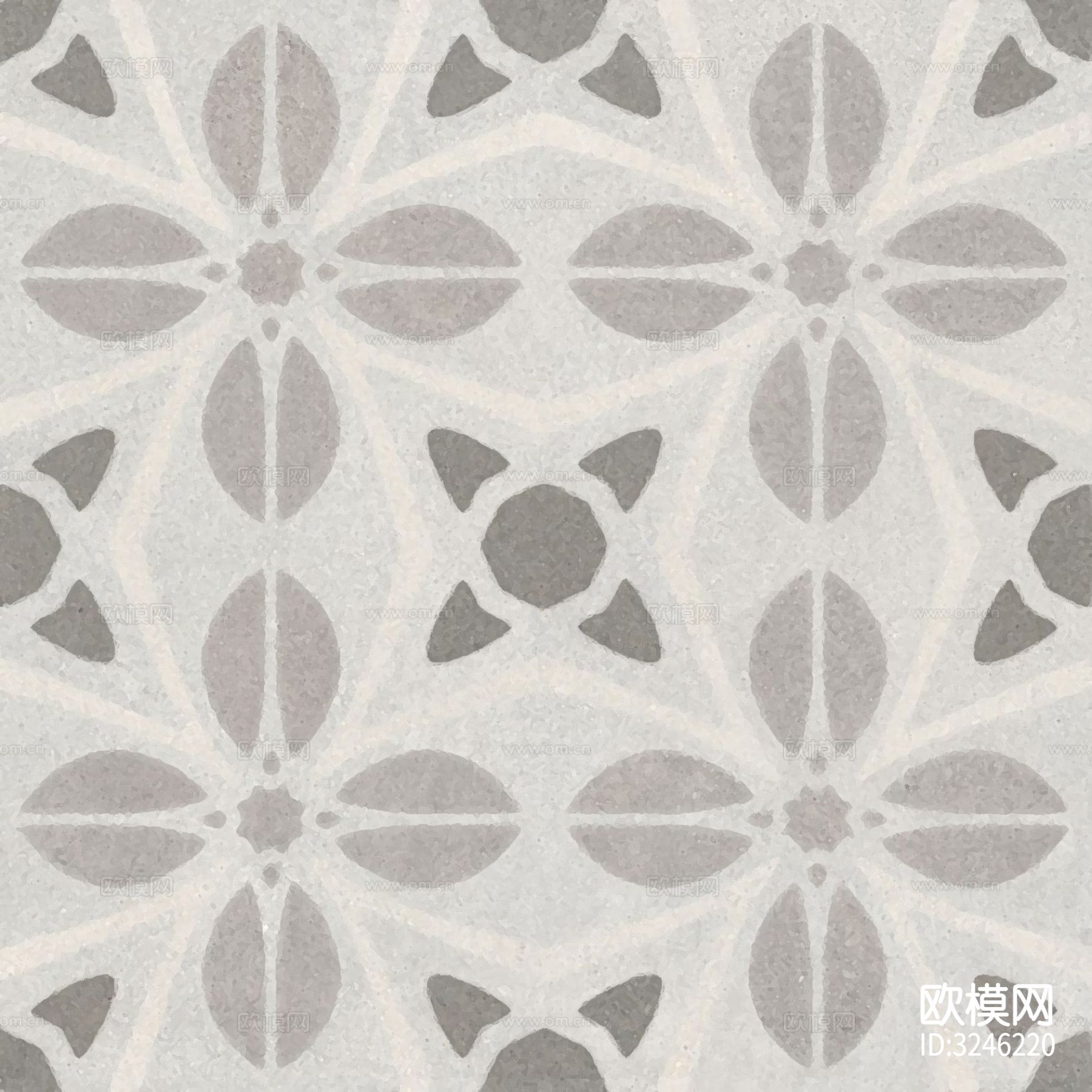 灰色现代简约花砖贴图下载