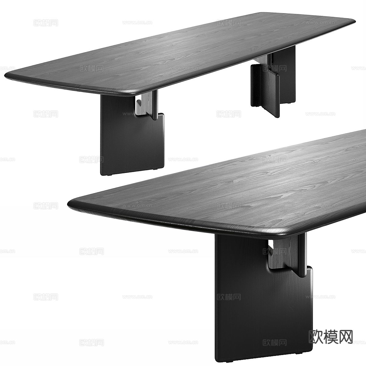 Minotti Nico 长条餐桌su模型下载（渲染图2）