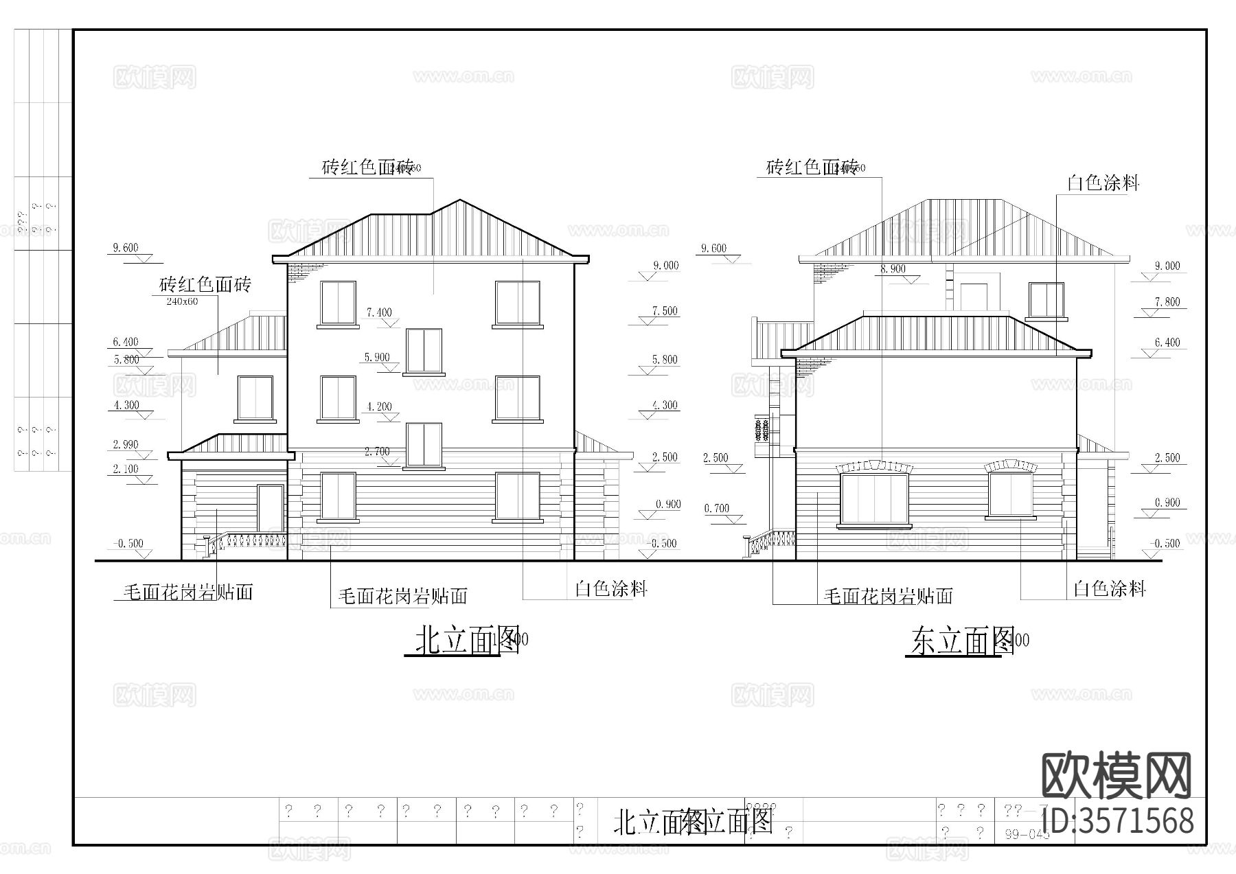 三层别cad平面图下载（渲染图7）