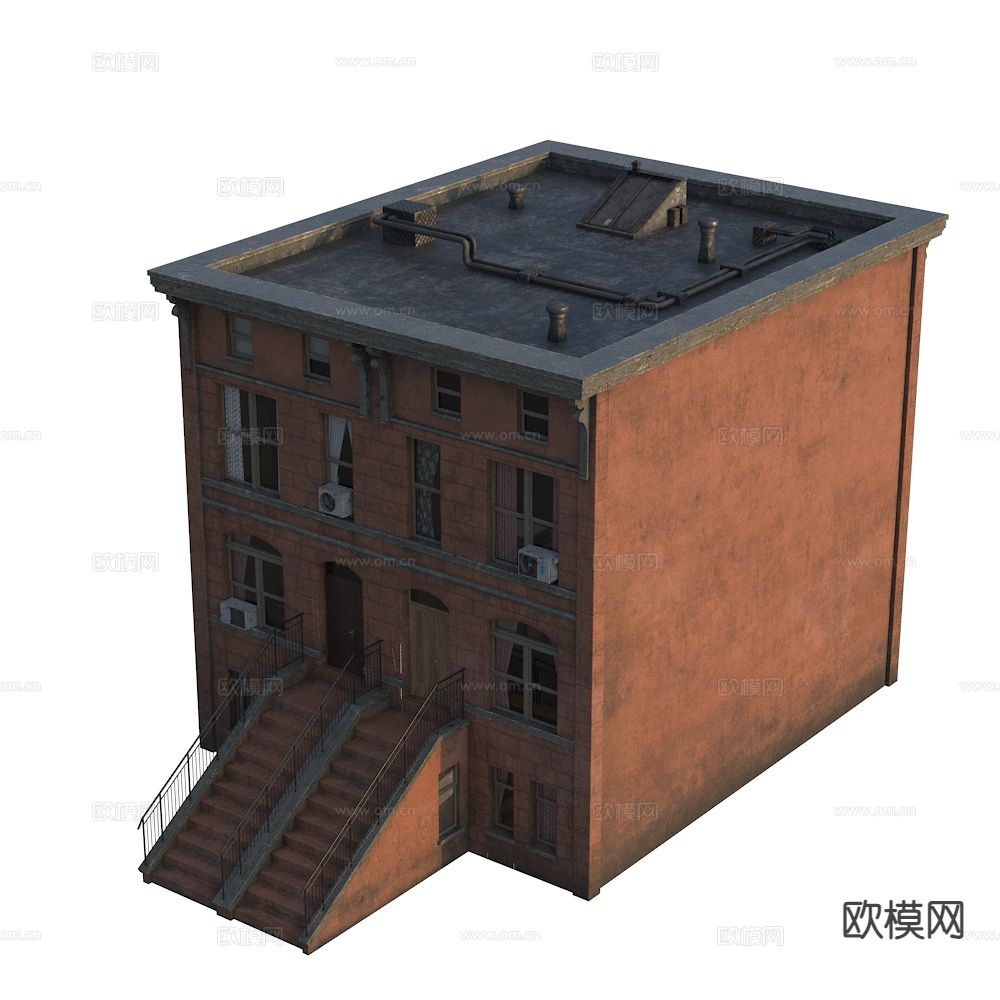 美式住宅楼 西方建筑 纽约建筑外观3d模型