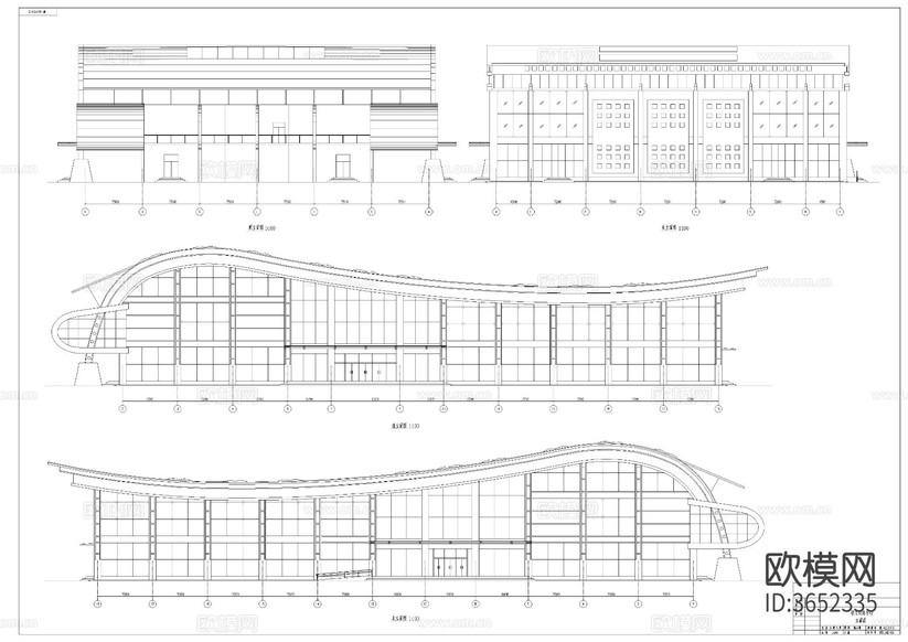 職工訓(xùn)練中心cad建筑圖下載(渲染圖4)