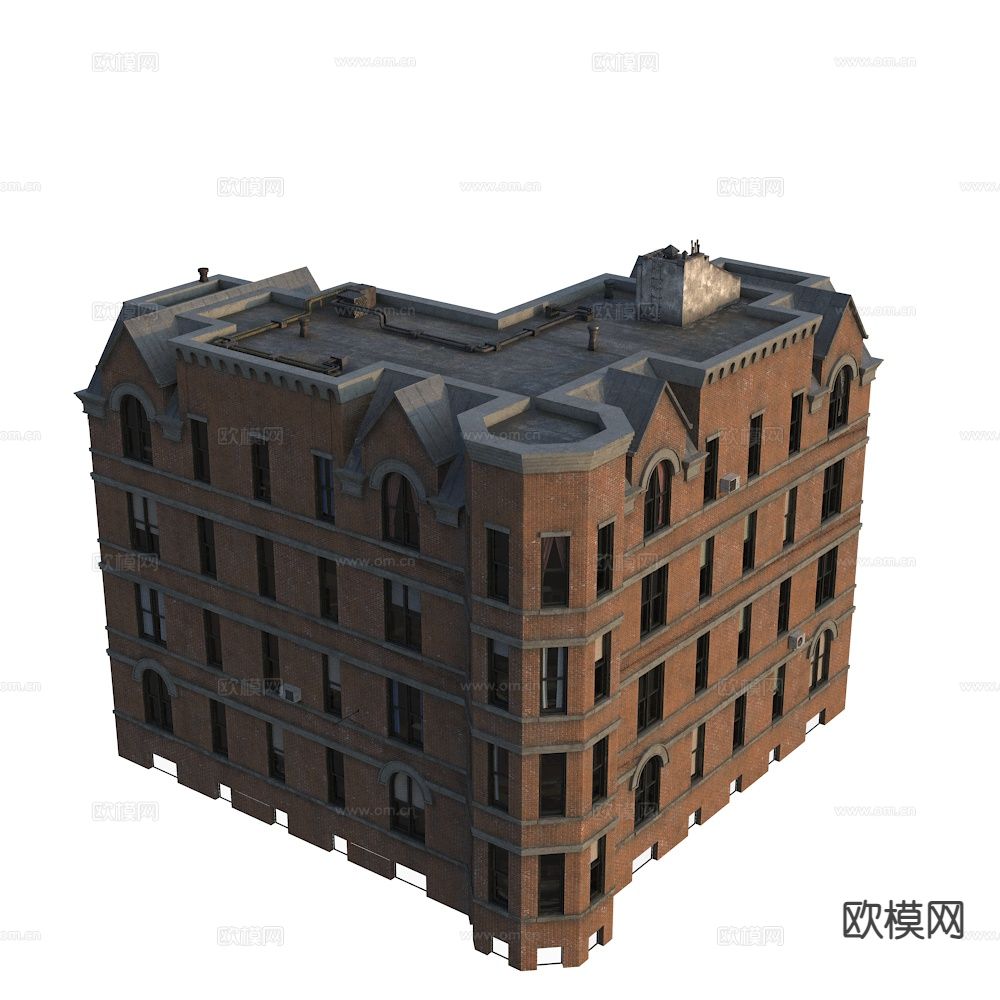 美式住宅楼 西方建筑 纽约建筑外观3d模型