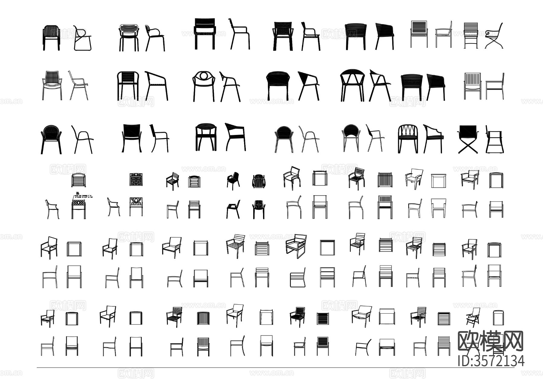 扶手椅合集cad图库下载