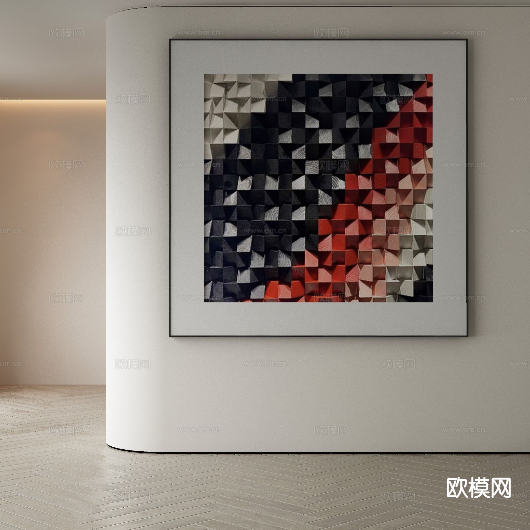 现代几何立体画 装饰画3d模型