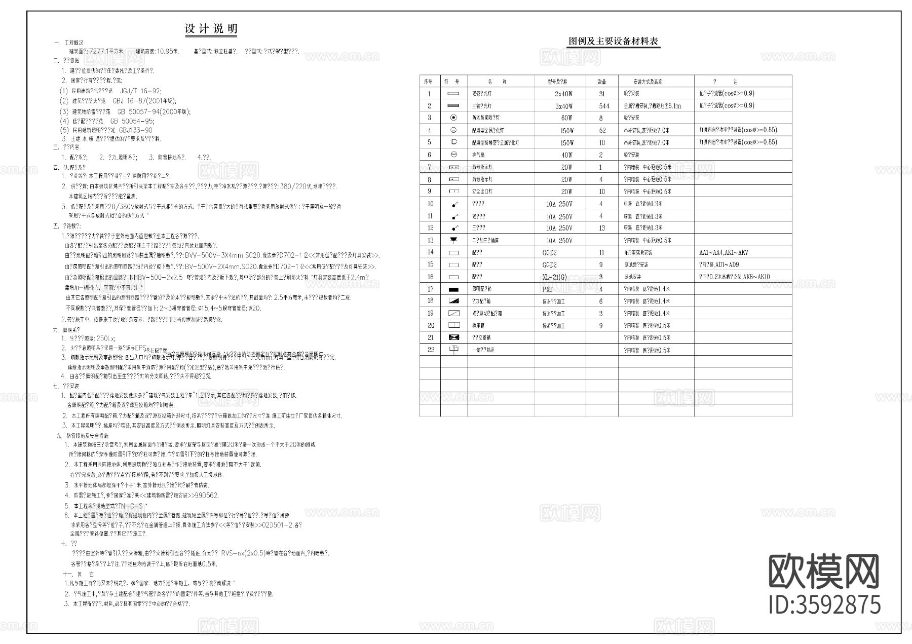 印刷厂房电气CAD施工图下载（渲染图4）