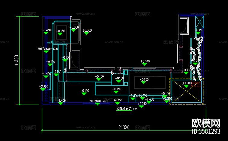 现代庭院景观CAD平面图下载（渲染图2）