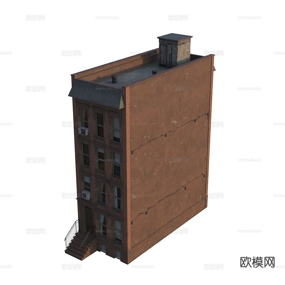 美式住宅楼 西方建筑 纽约建筑外观3d模型下载