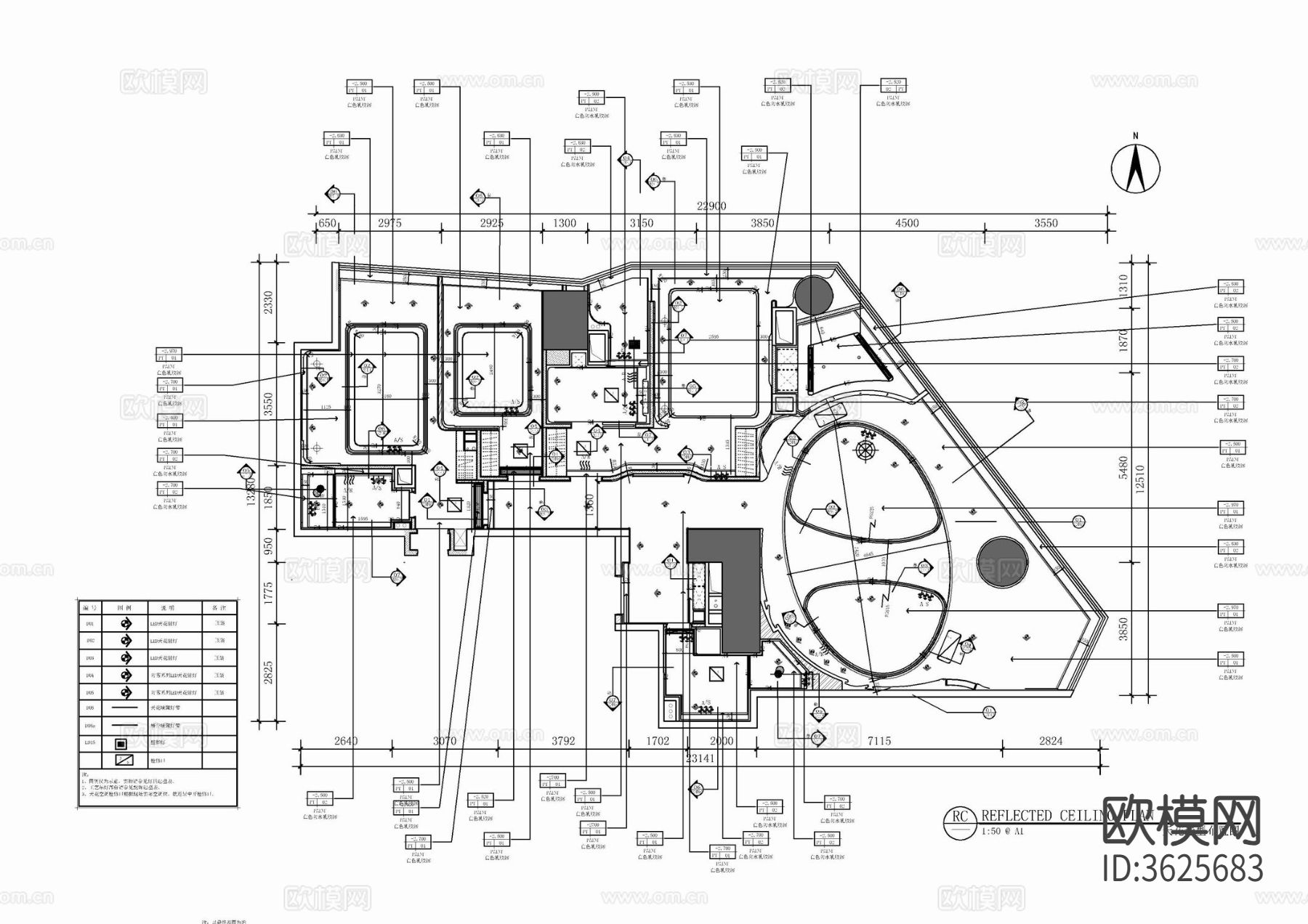 180㎡大平层CAD施工图下载（渲染图3）
