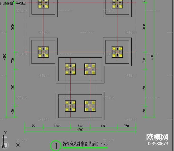 钓鱼台CAD平面图下载（渲染图3）