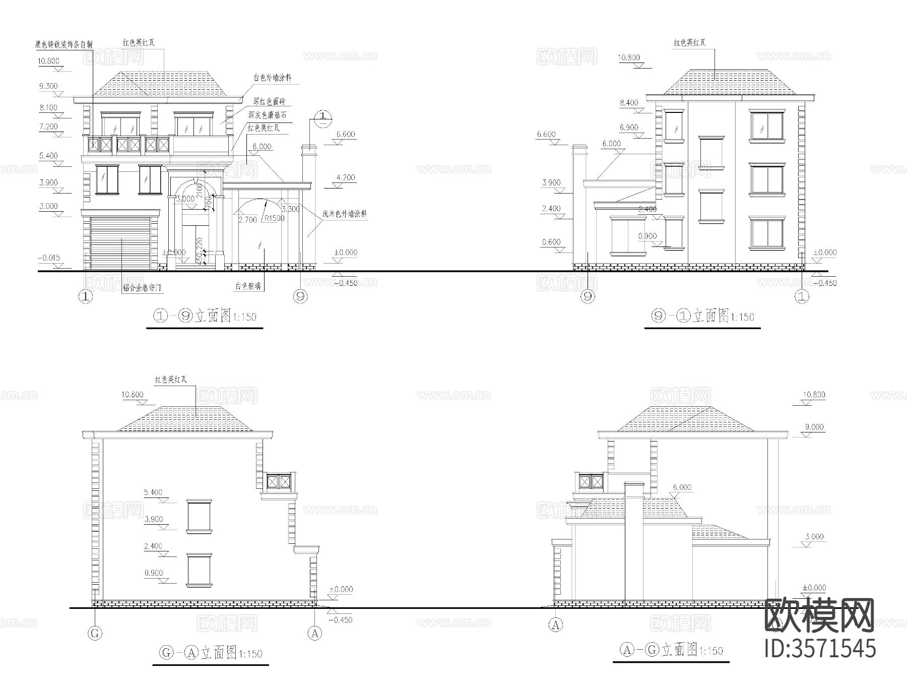 三层别cad平面图下载（渲染图2）