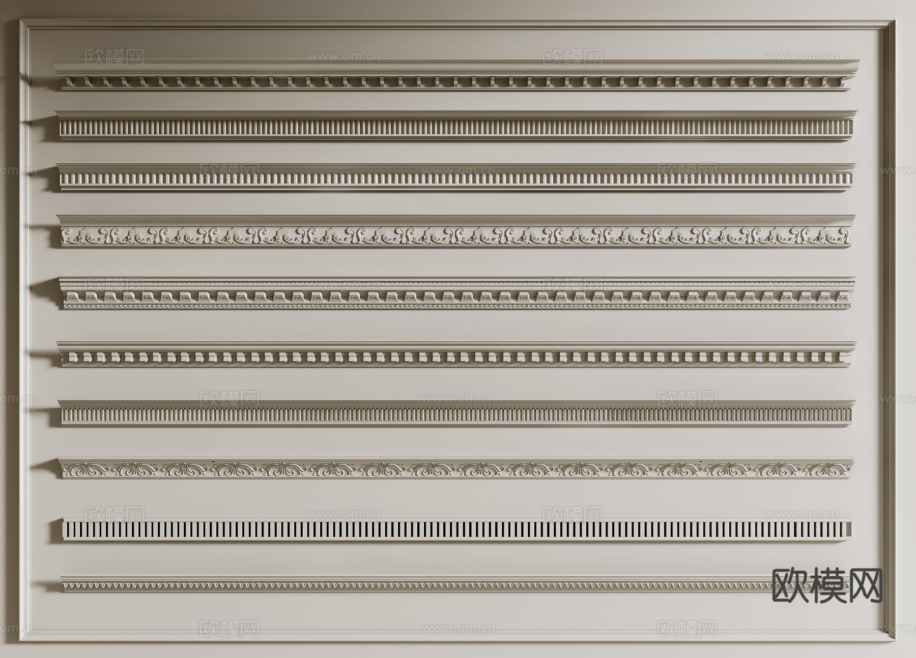 法式石膏线3d模型下载