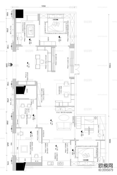 全屋定制專賣店CAD施工圖下載(渲染圖1)