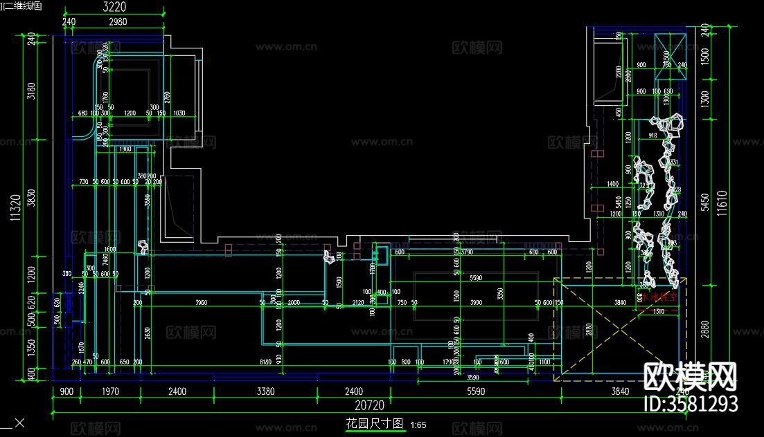 现代庭院景观CAD平面图下载（渲染图3）