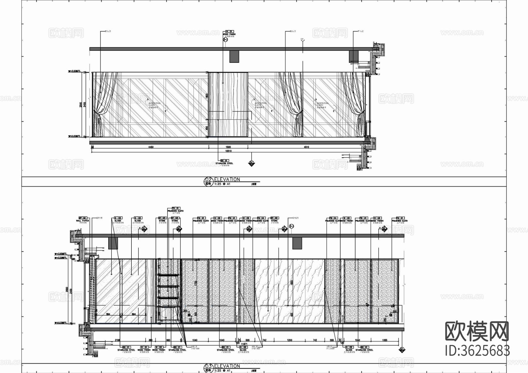 180㎡大平层CAD施工图下载（渲染图6）