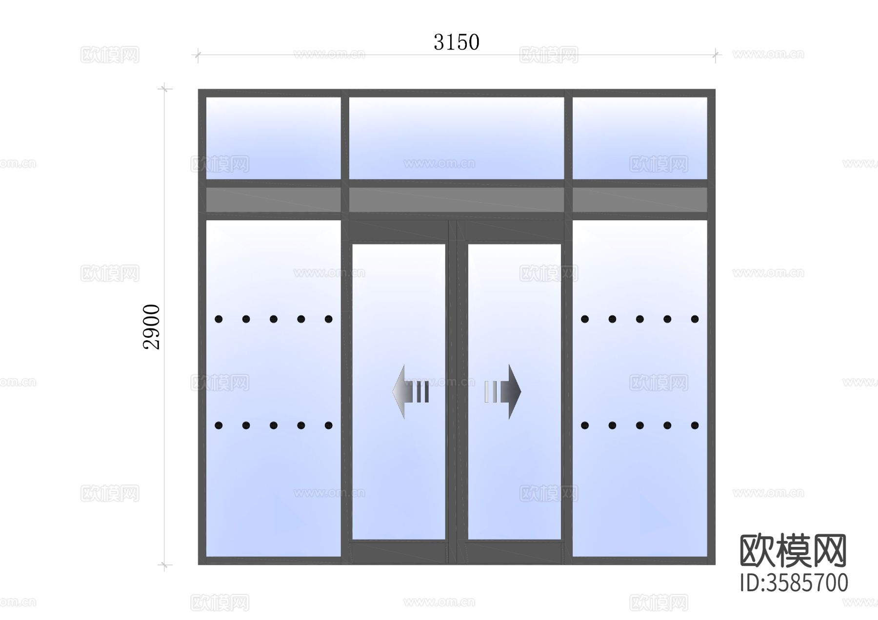 推拉门CAD平面图下载