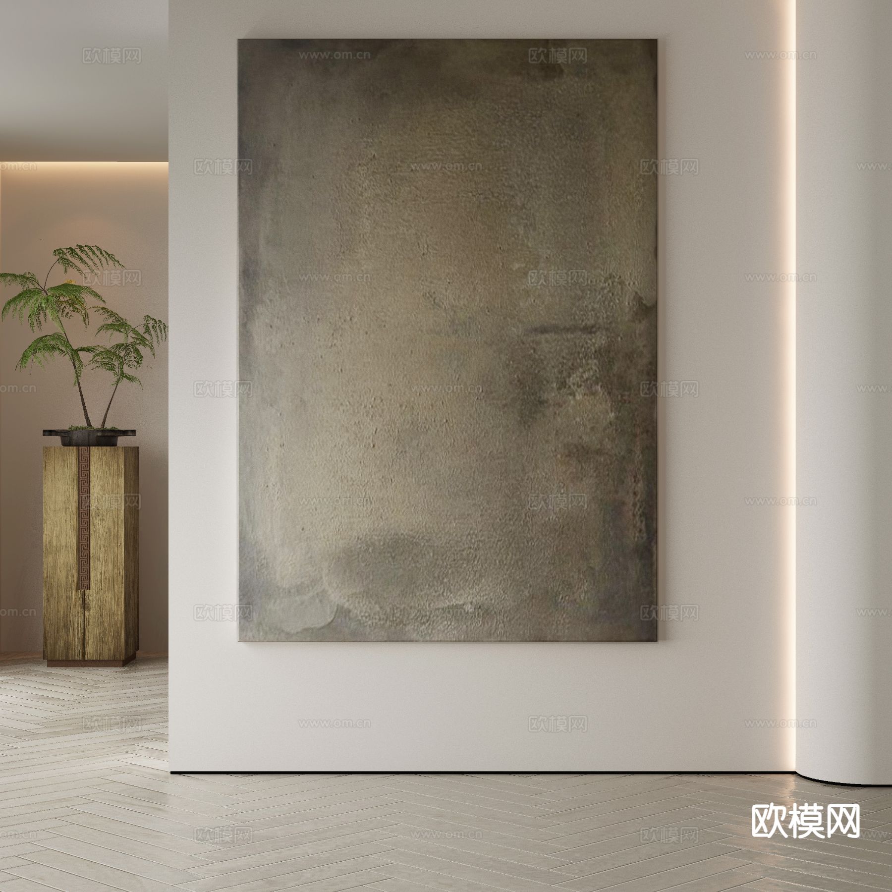 现代装饰画 抽象画 艺术画3d模型下载