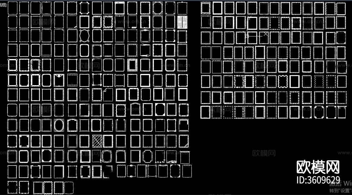 相框CAD图库下载（渲染图1）