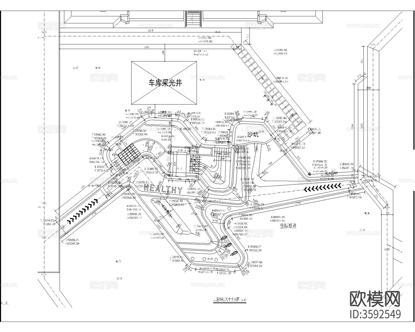 儿童游乐区CAD平面图下载（渲染图4）