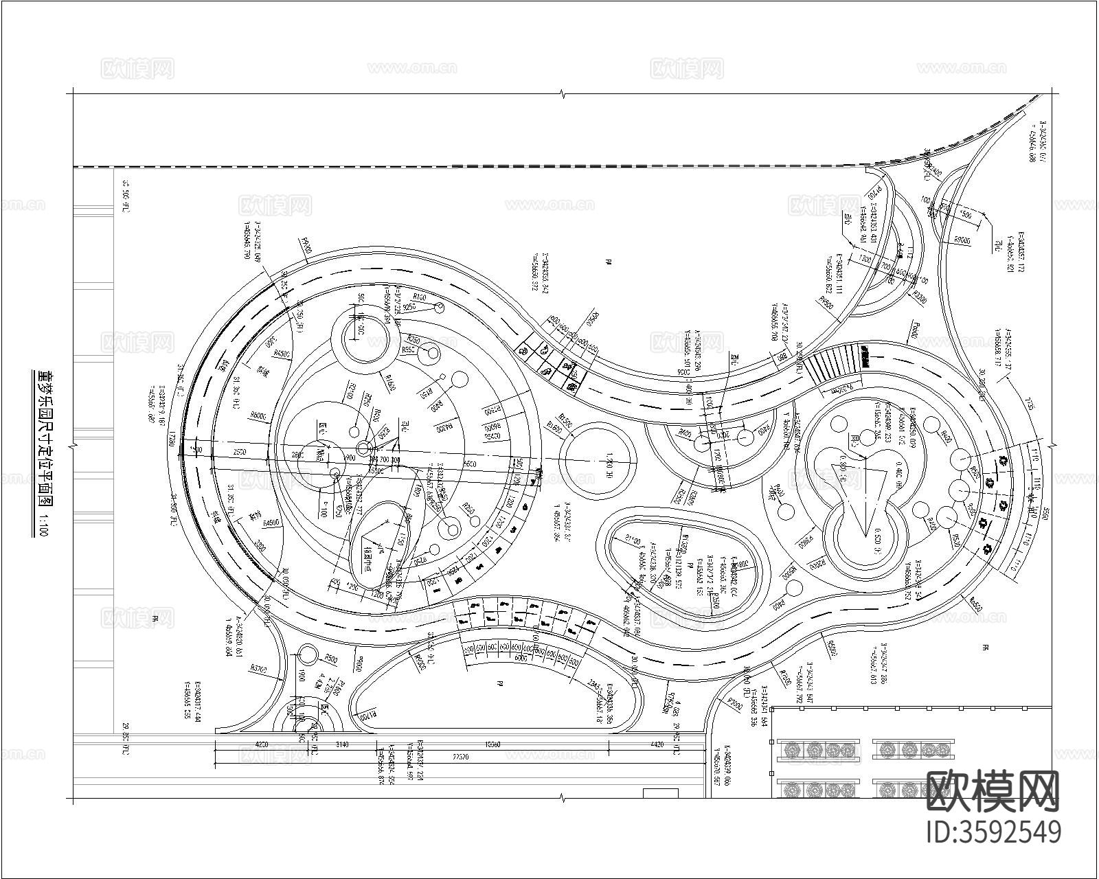 儿童游乐区CAD平面图下载（渲染图6）