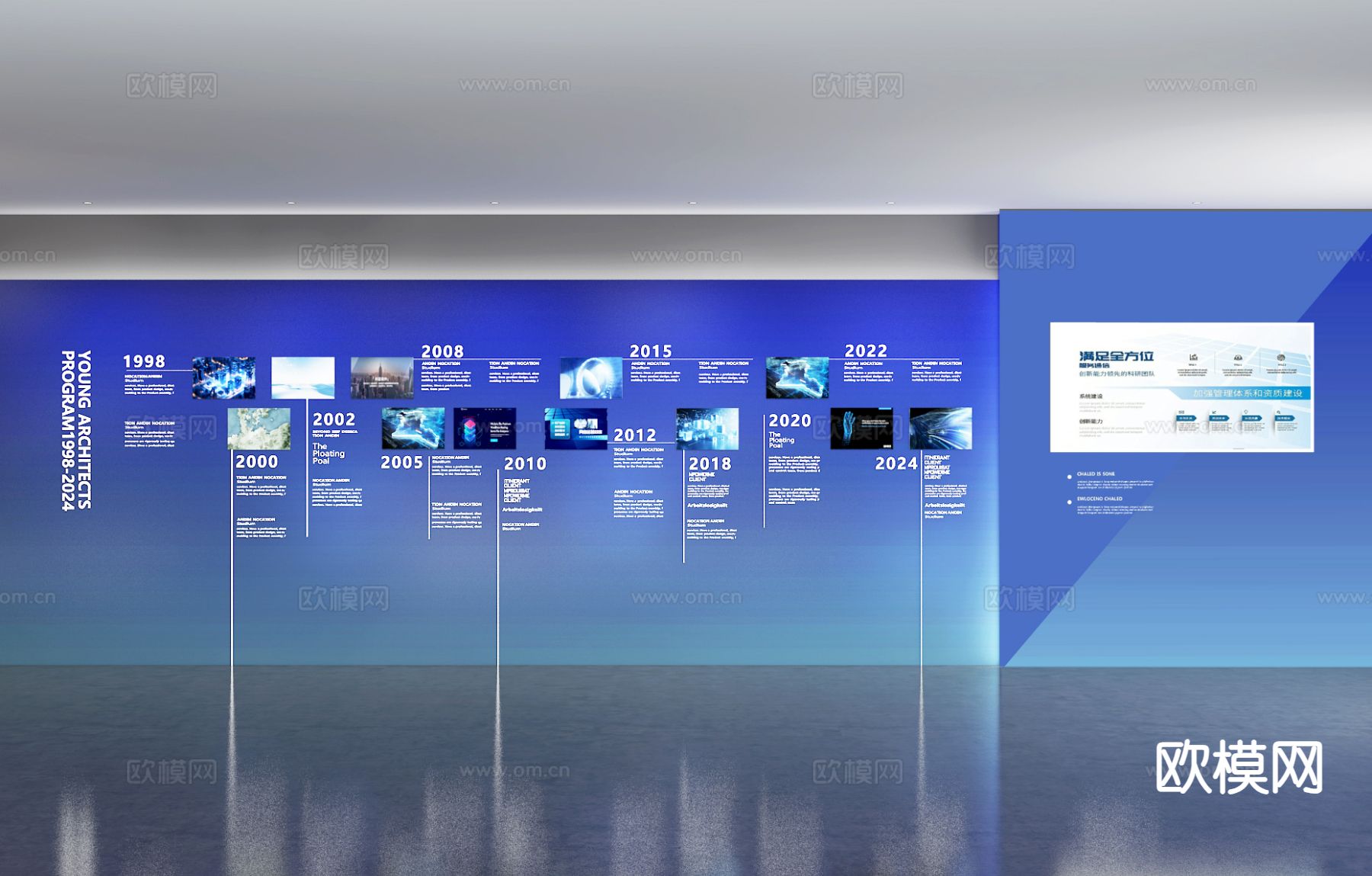 文化墙 企业墙 宣传栏 展墙 商业墙su模型下载（渲染图2）