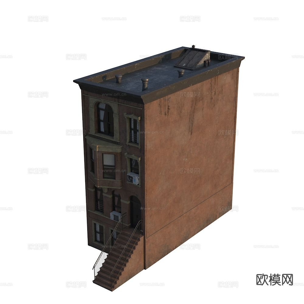 美式住宅楼 西方建筑 纽约建筑外观3d模型下载