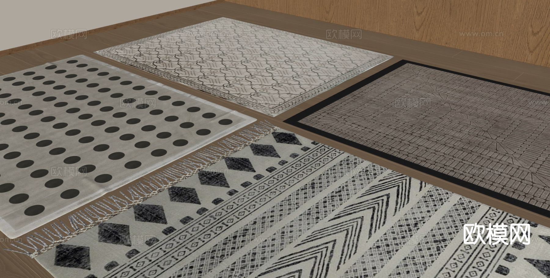 侘寂风地毯su模型下载（渲染图1）