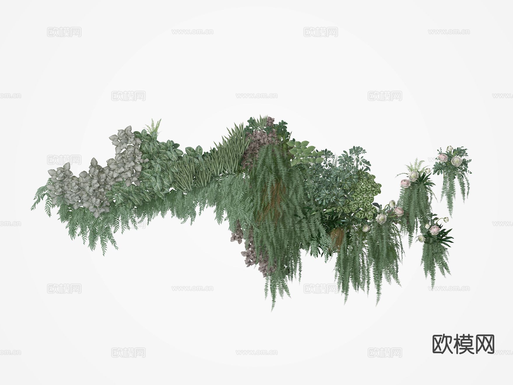 现代植物墙 绿植墙3d模型