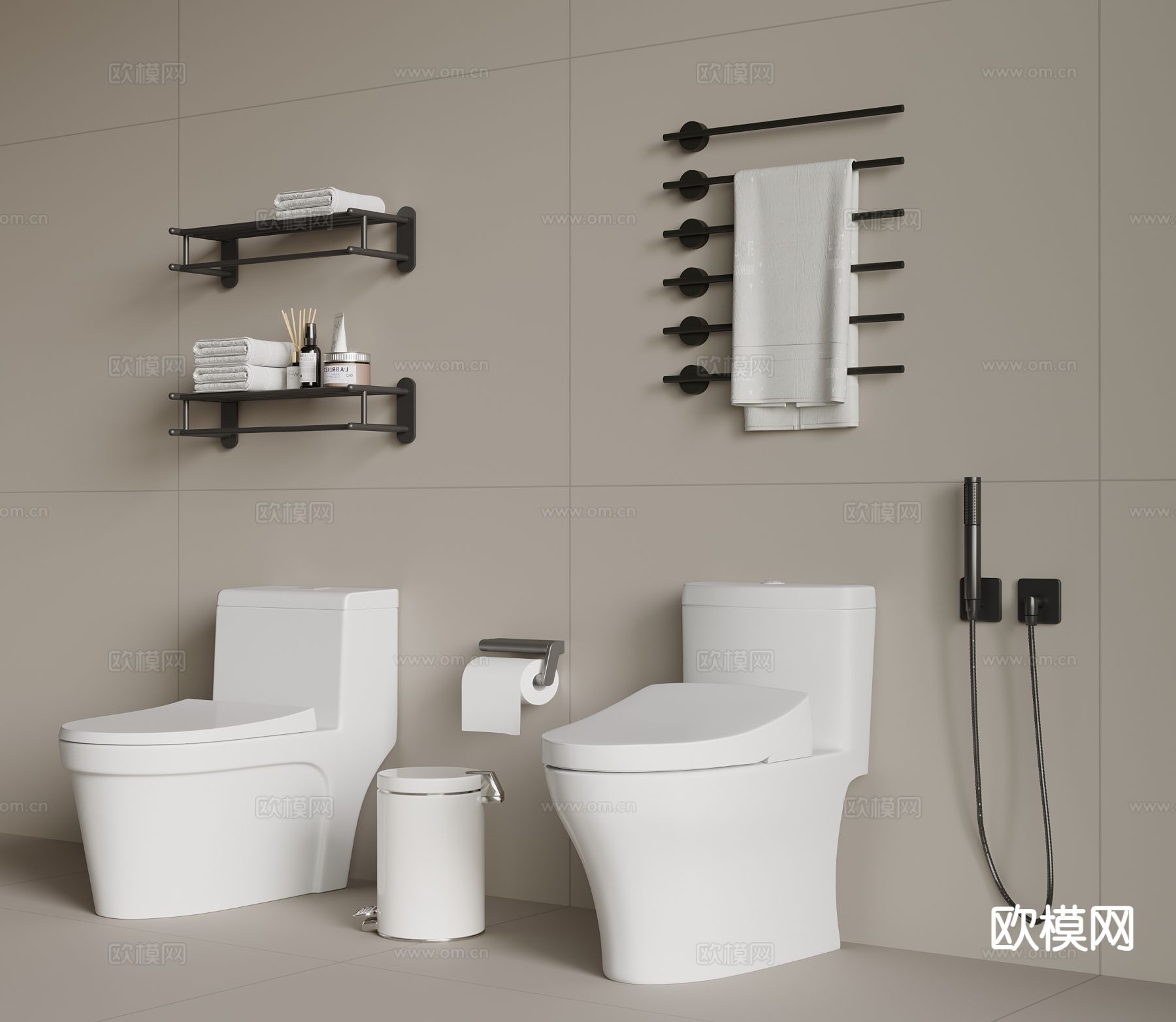 智能马桶 坐便器su模型下载（渲染图2）