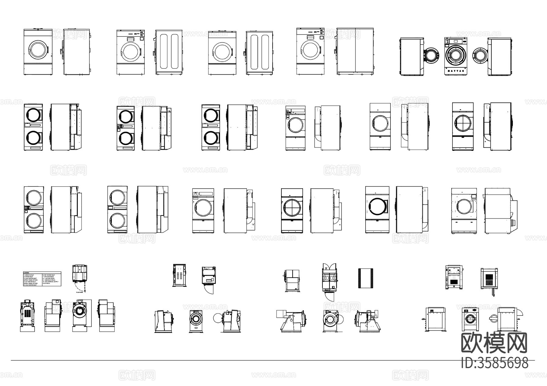 商业洗衣CAD图库下载