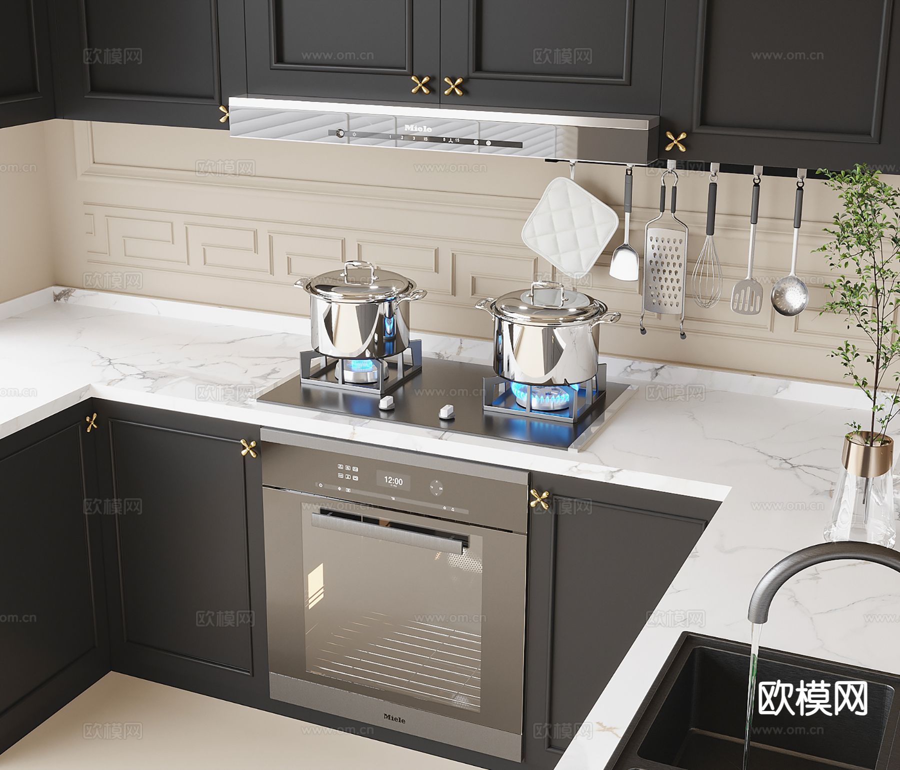 集成灶 油烟机su模型下载（渲染图2）