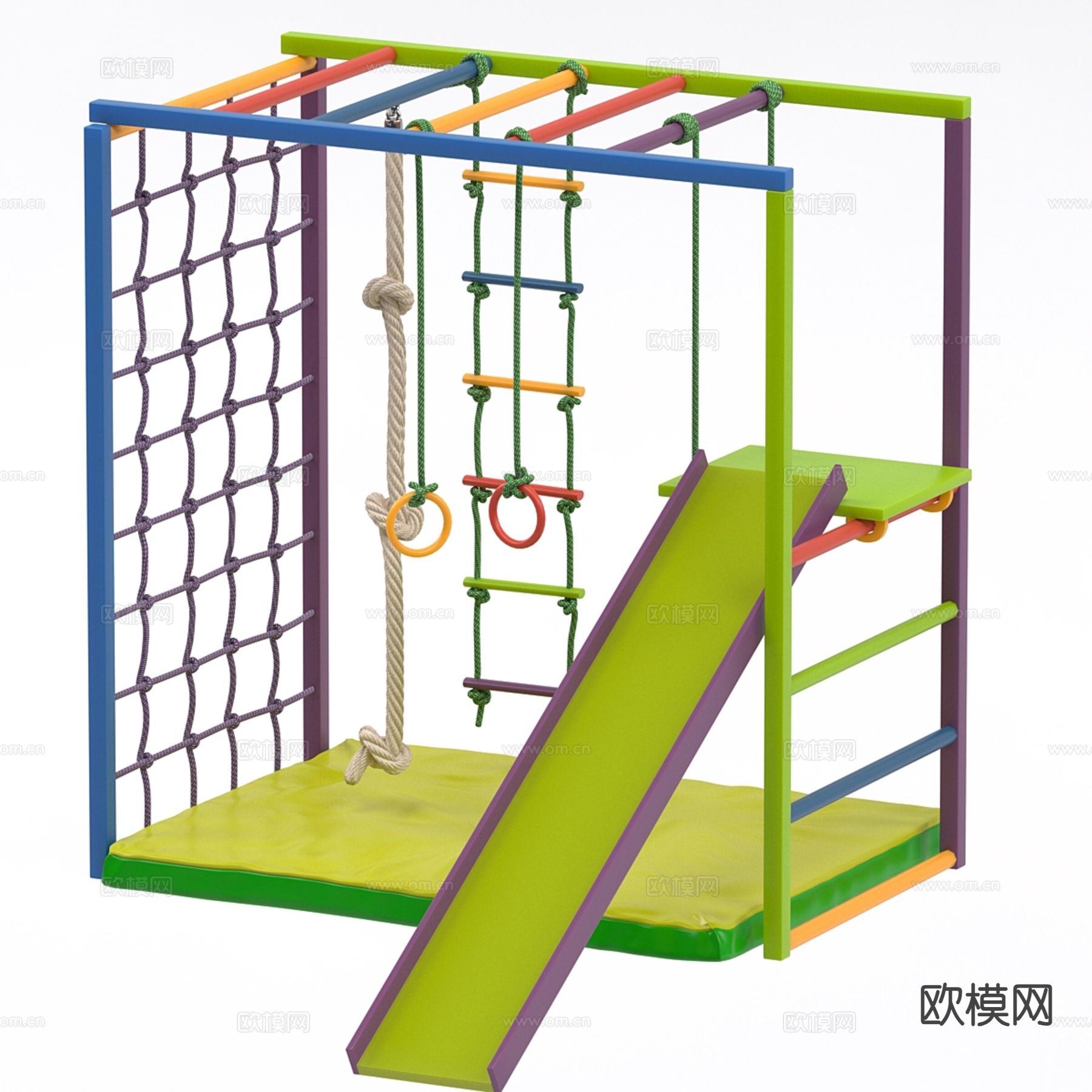 游乐设施 攀爬墙 滑梯3d模型