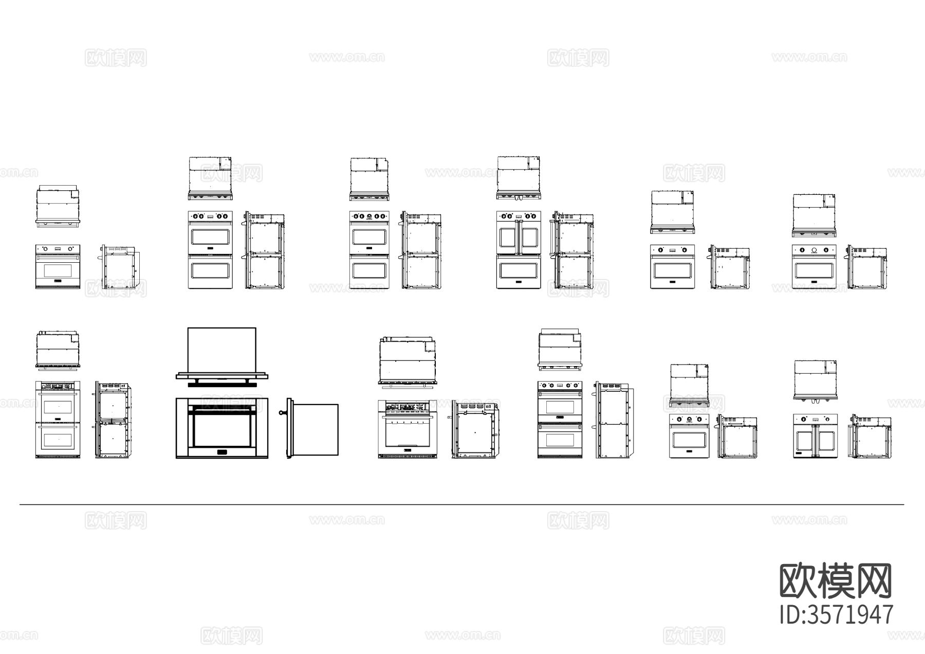 多款烤箱合集cad图库下载