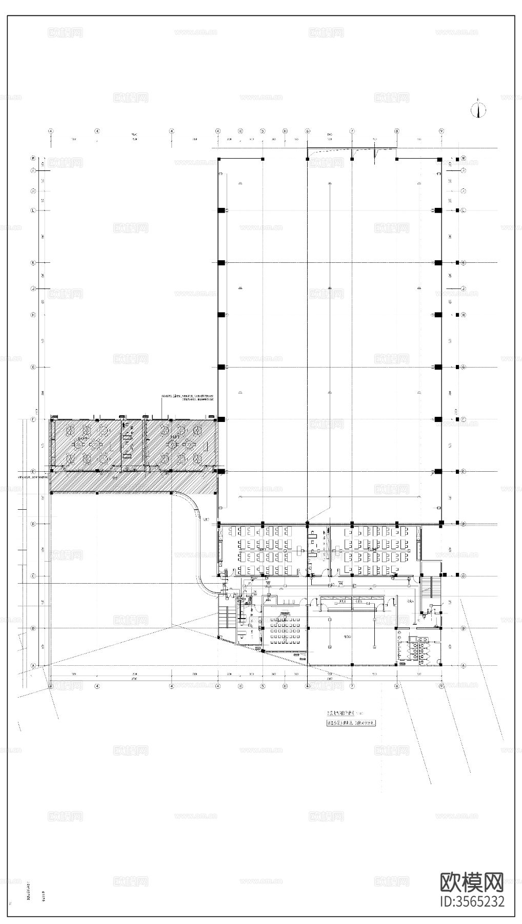 某小学新建工程装修 电气cad平面图下载（渲染图4）